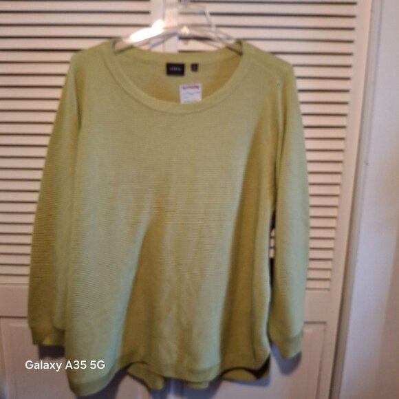 Cyrus Womens Ribbed Knit Long Sleeve Sweater 3X Light Green Soft & Comfortable M - Picture 2 of 7